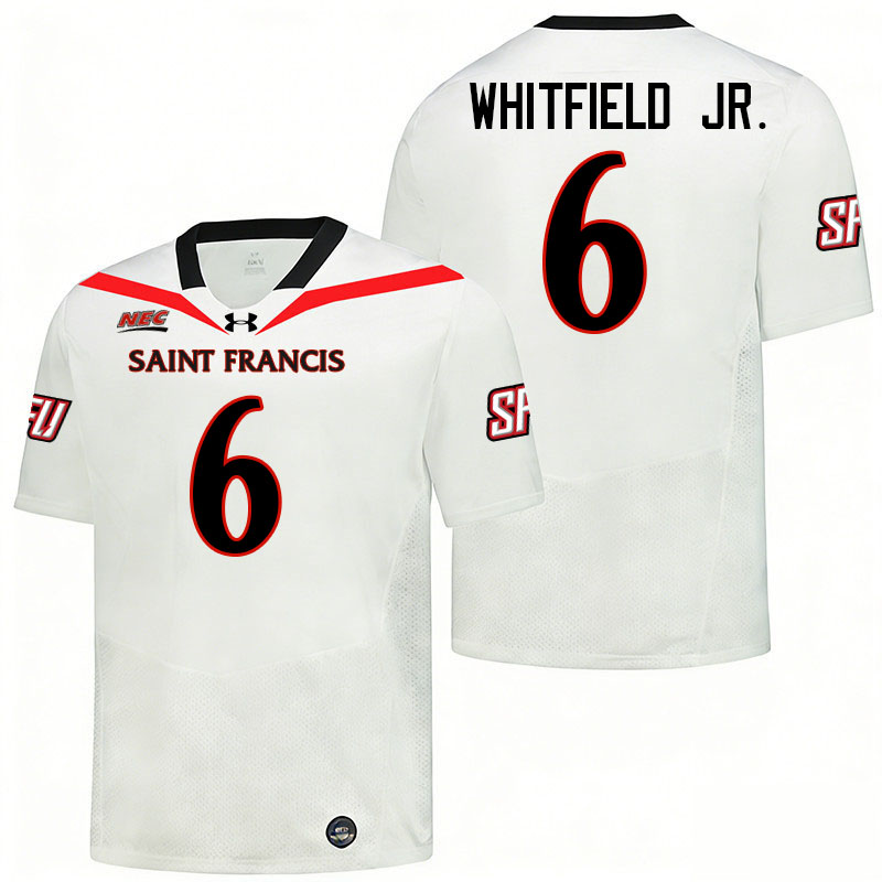 Saint Francis Red Flash #6 Nick Whitfield Jr. College Football Jerseys,Uniforms Stitched-White